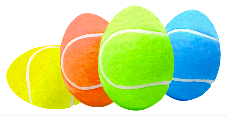 Tennisbollar som påskägg
